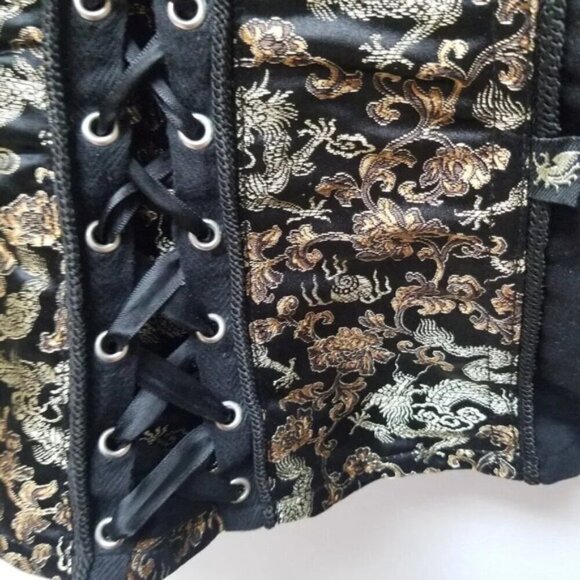 Tripp NYC Daang Goodman Rare Lace Up Corset Top Lace Black Floral S - Picture 6 of 12
